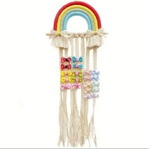 New red rainbow hair bow organizer display holder girls